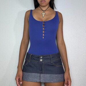 90s EXPRESS PURPLE SCOOP NECK BODYSUIT